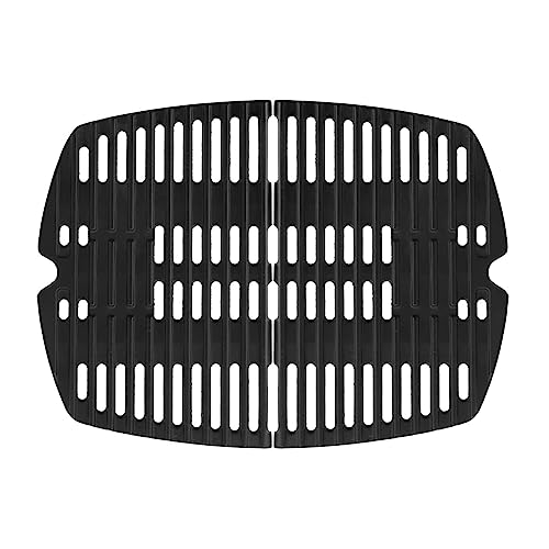 7644 Cooking Grid Grates for Weber Q100, Q1000, Q120, Q1200 Gas Grills, 516001, 516002, 50060001, 51010001, 51060001,BBQ Accessories for Weber Baby Q, Matte Cast Iron,2 Pack