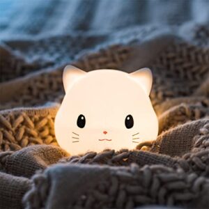 Aottop Cute Cat Lamp for Kids ,LED Christmas Kitty Night Light for Teen Girls Bedroom, Kawaii Room Decor, USB Rechargeable Baby Night lamp, Nursery Toddler Baby Night Light, Kawaii Birthday Gifts