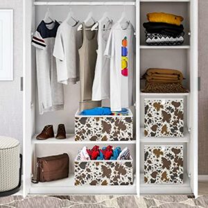 xigua Cow Print Cube Storage Bin Large Collapsible Storage Box Canvas Storage Basket for Home,Office,Books,Nursery,Kid's Toys,Closet