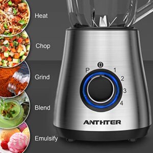 Anthter CY-212 Professional Blender, 950W Countertop Blenders for Kitchen,6 Stainless Steel Blades, Ideal for Puree, Ice Crush, Shakes & Frozen Drinks