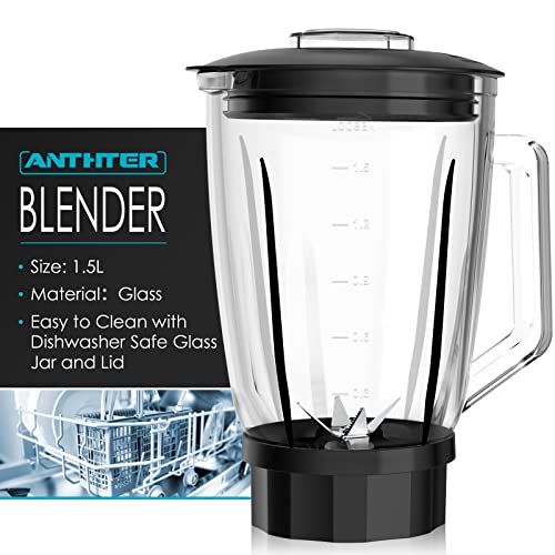 Anthter CY-212 Professional Blender, 950W Countertop Blenders for Kitchen,6 Stainless Steel Blades, Ideal for Puree, Ice Crush, Shakes & Frozen Drinks