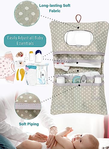 HAMUR Baby Bag Organizer, Portable Stroller Mini Diaper Bag Pouches Travel Gear, Foldable Newborn Baby Essentials must haves items Bag for Boys & Girls (Leaves)