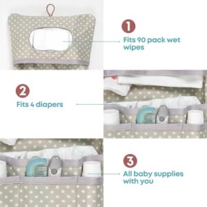 HAMUR Baby Bag Organizer, Portable Stroller Mini Diaper Bag Pouches Travel Gear, Foldable Newborn Baby Essentials must haves items Bag for Boys & Girls (Leaves)