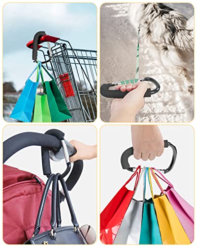 Stroller Hooks, 6.3" Large Stroller Clip, 2 Pack Stroller Hooks for Hanging Bags and Shopping, Stroller Accessories for Mommy, Large Carabiner