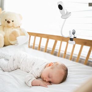 Flexible Baby Monitor Mount for VTech VM819 Baby Monitor Baby Camera Holder Stand Shelf, Versatile Twist Mounting for Crib Nursery Cot Shelves or Furniture, Baby Monitor Kits, White, No Drill