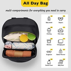 Upperkids Storage Bag Compatible with Doona Infant Car Seat Stroller, Stroller Accessories, Large Capacity Diaper Bag, Easy Access Zipper Design, Wearable Backpack, Stroller Organizer Bag, All Day Bag