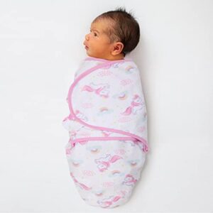 The Peanutshell Swaddle Set for Baby Girls - Rainbow and Unicorn - 3 Pack (S/M - 0-3 Months)