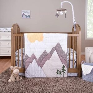 trend lab mountain baby 3 piece crib bedding set, includes nursery quilt, fitted crib sheet and crib skirt