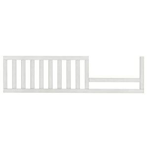 evolur andorra convertible crib toddler guard rail in weathered white, full assembly from crib to toddler bed, lasting quality, solid wood construction