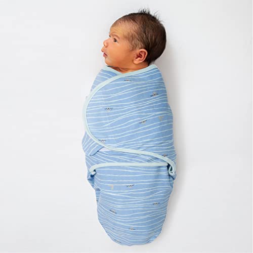 The Peanutshell Baby Swaddle Set for Boys or Girls - Unisex 3 Pack - Nautical Theme (Small/Medium - 0-3 Months)