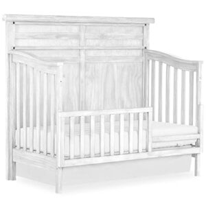 Evolur Andorra Convertible Crib Toddler Guard Rail in Weathered White, Full Assembly from Crib to Toddler Bed, Lasting Quality, Solid Wood Construction