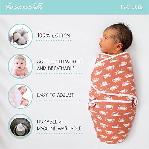 The Peanutshell Baby Swaddle Set for Boys or Girls | Unisex 3 Pack | Desert Safari (Medium/Large - 3-6 Months)