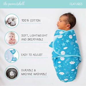 The Peanutshell Baby Swaddle Set for Boys or Girls - Unisex 3 Pack - Cloud & Stars (Small/Medium | 0-3 Months)