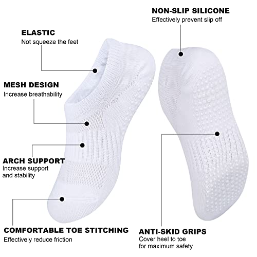 COZYOFFI 10 Pairs Toddler Socks Boys Girls No Show Socks Non Slip Grip Cotton Low Cut Socks(1-3T, C01-Black/White/Gray)