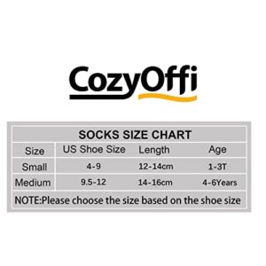 COZYOFFI 10 Pairs Toddler Socks Boys Girls No Show Socks Non Slip Grip Cotton Low Cut Socks(1-3T, C01-Black/White/Gray)