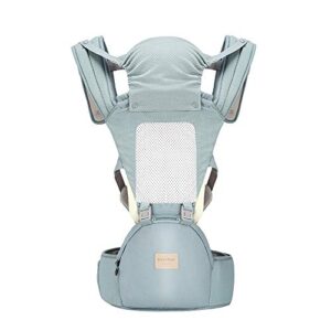 all seasons multi-functional cotton breathable double shoulder front holding baby shoulder strap mother and baby articles ergonomically comfortable baby convenient adjustable (breathable green)