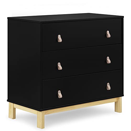 babyGap by Delta Children Legacy 3 Drawer Dresser with Leather Pulls - Greenguard Gold Certified, Ebony/Natural