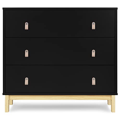 babyGap by Delta Children Legacy 3 Drawer Dresser with Leather Pulls - Greenguard Gold Certified, Ebony/Natural