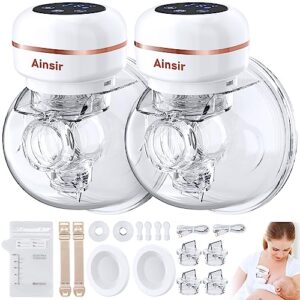 Breast Pump, Hands Free Breast Pump,Wearable Breast Pump, Electric Breast Pump 3 Mode & 9 Levels, 25mm Flange, 2 Pack