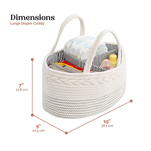 luxury little Diaper Caddy Organizer for Baby Boy and Girl and XXXL Nursery Storage Basket