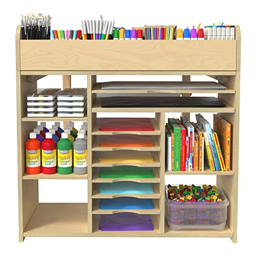 GDLF Kids Art Table and Chairs Set Craft Table with Large Storage Desk and Portable Art Supply Organizer for Children Ages 8-12, 47" L x 30" W