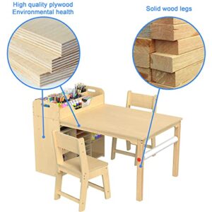 GDLF Kids Art Table and Chairs Set Craft Table with Large Storage Desk and Portable Art Supply Organizer for Children Ages 8-12, 47" L x 30" W