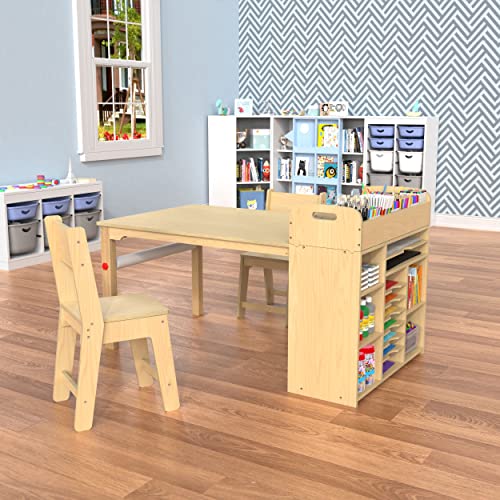 GDLF Kids Art Table and Chairs Set Craft Table with Large Storage Desk and Portable Art Supply Organizer for Children Ages 8-12, 47" L x 30" W