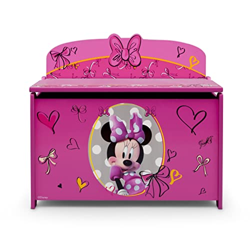 Minnie Mouse 2-Piece Toddler Bedroom Set by Delta Children - Includes Toddler Bed and Deluxe Toy Box, Pink