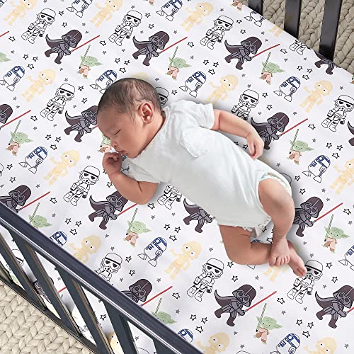 Lambs & Ivy Star Wars Classic Fitted Crib/Toddler Sheet - Yoda/Darth Vader