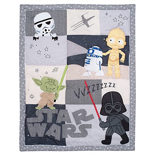 Lambs & Ivy Star Wars Classic 3-Piece Baby Crib Bedding Set - Yoda/Darth Vader