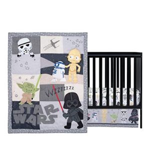 Lambs & Ivy Star Wars Classic 3-Piece Baby Crib Bedding Set - Yoda/Darth Vader