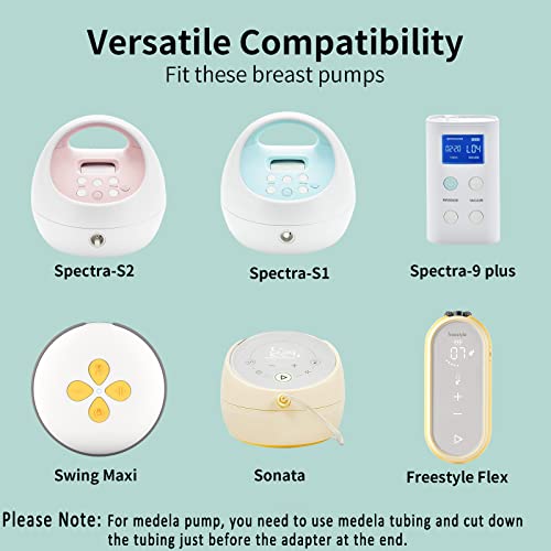 TOVVILD Breast Pump Milk Collection Cup - Compatible with Spectra S1/S2/S9, Not Original Spectra Accessories, Replace Breast Pump Kits, 24mm Flange Breast Milk Collector Cup Tubing Parts