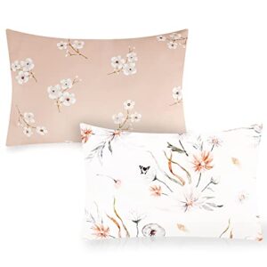 caruili toddler pillowcase 2 pack, fits 13"x 18" or 14"x19" kids pillow, silky soft & breathable envelope closure kids pillowcases cover set for sleeping, travel, wildflower