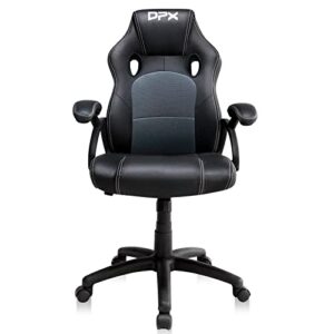 executive office chair, computer desk chair, ergonomic pu leather swivel managerial chair, adjustable high back task chair with padded armrests, black