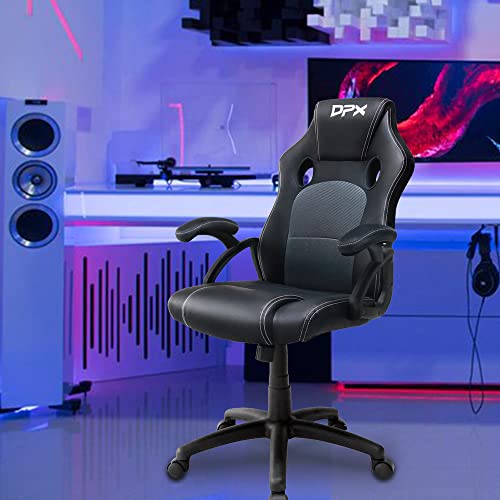 Executive Office Chair, Computer Desk Chair, Ergonomic PU Leather Swivel Managerial Chair, Adjustable High Back Task Chair with Padded Armrests, Black