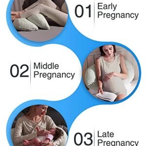 Busarilar Pregnancy Pillows for Sleeping, Maternity Pillow, Pregnancy Body Pillow Support for Back, Legs, Belly, Hips of Pregnant Women, Detachable and Adjustable with Pillow Cover (White, Small)