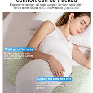 Busarilar Pregnancy Pillows for Sleeping, Maternity Pillow, Pregnancy Body Pillow Support for Back, Legs, Belly, Hips of Pregnant Women, Detachable and Adjustable with Pillow Cover (White, Small)