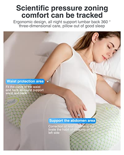 Busarilar Pregnancy Pillows for Sleeping, Maternity Pillow, Pregnancy Body Pillow Support for Back, Legs, Belly, Hips of Pregnant Women, Detachable and Adjustable with Pillow Cover (White, Small)