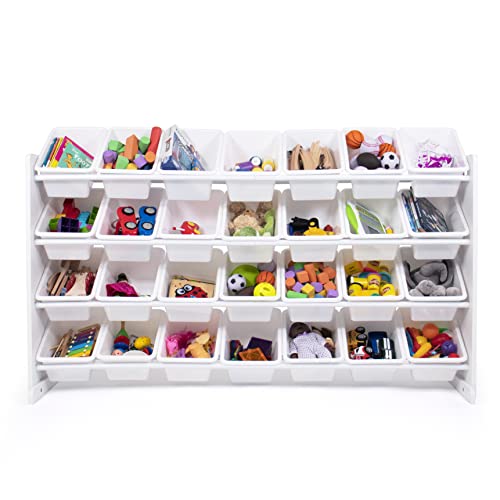 Humble Crew Mega Kids Toy Storage Organizer with 28 Storage Bins, White