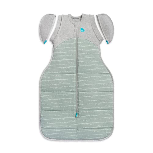 Love to Dream Swaddle UP Transition Bag Warm 2.5 TOG, Dreamer Olive, Medium, 13-19 lbs, Patented Zip-Off Wings, Gently Help Baby Safely Transition from Being Swaddled to Arms Free Before Rolling Over