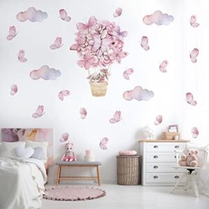 qucheng pink wall decal stickers girls toddler bedroom removable stickers decor nursery playroom large vinyl waterproof wall decoration