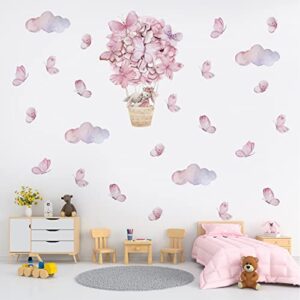 QUCHENG Pink Wall Decal Stickers Girls Toddler Bedroom Removable Stickers Decor Nursery Playroom Large Vinyl Waterproof Wall Decoration
