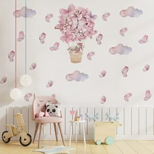 QUCHENG Pink Wall Decal Stickers Girls Toddler Bedroom Removable Stickers Decor Nursery Playroom Large Vinyl Waterproof Wall Decoration