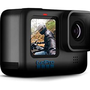 GoPro HERO10 Black (Hero 10) - Waterproof Action Camera with Front LCD and Touch Rear Screens, 5K HD Video, 23MP Photos 64GB Extreme Pro Card and Extra Battery (Renewed)