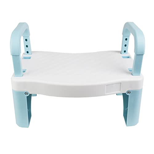 Kids Folding Step Stool for Kitchen, Bathroom Sink with Handle for Toddlers Boy & Girls, Toilet, Lightweight Plastic Potable Potty Training Stool and Seat-Turquoise