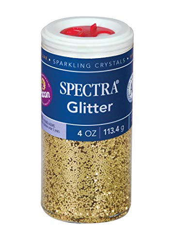 Pacon Spectra Glitter Sparkling Crystals, Clear, 4-Ounce Jar (91830) & Spectra Glitter Sparkling Crystals, Gold, 4-Ounce Jar (91680)