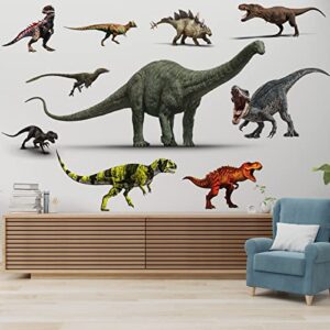 dinosaur wall decals large size vinyl self-adhesive dinosaur wall decals safe waterproof for boys kids adult bedroom living room nursery classroom bathroom home decoration(15.7"x31.4")