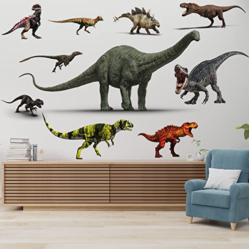 Dinosaur Wall Decals Large Size Vinyl Self-Adhesive Dinosaur Wall Decals Safe Waterproof for Boys Kids Adult Bedroom Living Room Nursery Classroom Bathroom Home Decoration(15.7"X31.4")