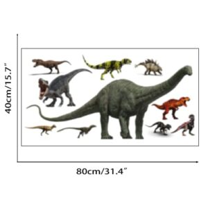 Dinosaur Wall Decals Large Size Vinyl Self-Adhesive Dinosaur Wall Decals Safe Waterproof for Boys Kids Adult Bedroom Living Room Nursery Classroom Bathroom Home Decoration(15.7"X31.4")