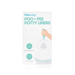 frida baby poo + pee potty liners | leak-proof, super-absorbent liners fits most potty chairs for easy cleanup